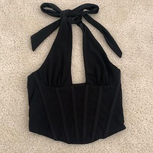 Zara black corset halter top